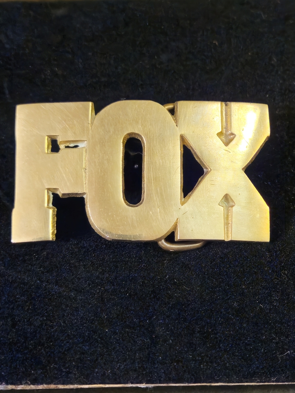 Vintage Solid Brass FOX Racing/Motocross Belt Buckle